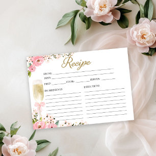 Tarjeta de Receta de Brindis Nupcial con Champán F