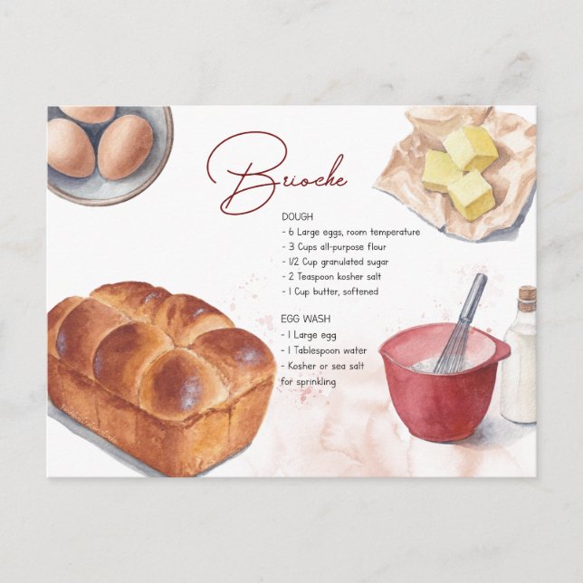 Tarjeta de receta de Brioche (Anverso)