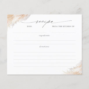 Tarjeta de Receta de Brunch de Boda de Hierba de P
