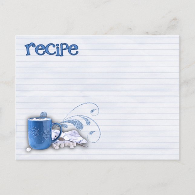 tarjeta de receta de cacao caliente (Anverso)
