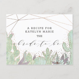 Tarjeta de receta de Cactus & Succulents para la n