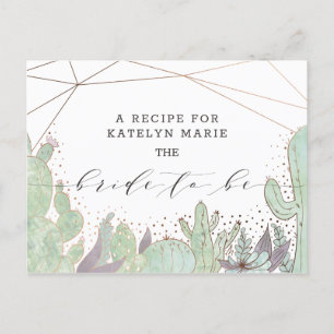 Tarjeta de receta de Cactus & Succulents para la n