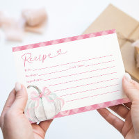 Tarjeta de Receta de Calabaza Rosa Preppy Cumpleañ