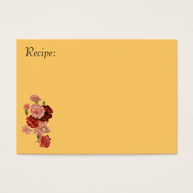 Tarjeta de receta de carnación roja y rosa (Frente)