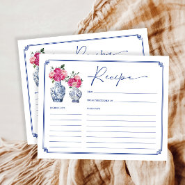 Tarjeta de receta de cereal floral Chinoiserie Por