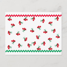 Tarjeta de receta de cerezas y ric rac