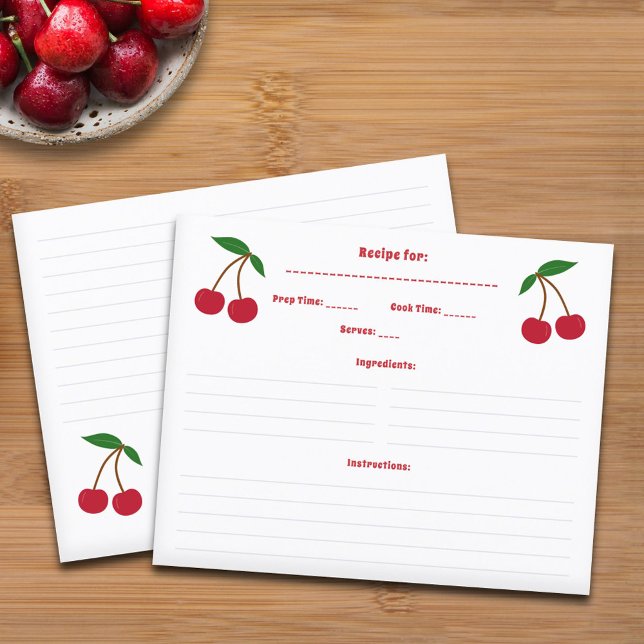 Tarjeta de receta de cerezo (Cherry Recipe Card)