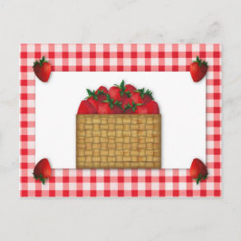 Tarjeta de receta de cesta de fresa