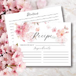 Tarjeta de receta de Cherry Blossom Floral Bridal<br><div class="desc">tarjeta de receta floral con flores de flor de cerezo rosa bonito. La parte delantera de la carta tiene espacio para el título de la receta, de la cocina de y los ingredientes. La parte de atrás tiene una línea para las direcciones. Las invitaciones coincidentes están disponibles en nuestra tienda...</div>