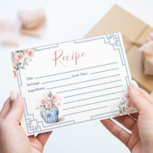 Tarjeta de receta de Chinoiserie Jarrón de jengibr