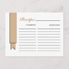 Tarjeta de receta de cinta marrón claro