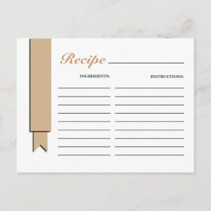Tarjeta de receta de cinta marrón claro