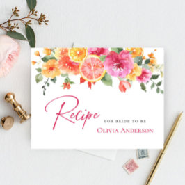 Tarjeta de receta de cítricos para las flores bril