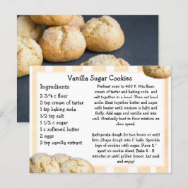 Tarjeta de receta de cocina de azúcar de vainilla