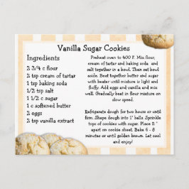 Tarjeta de receta de cocina de azúcar de vainilla