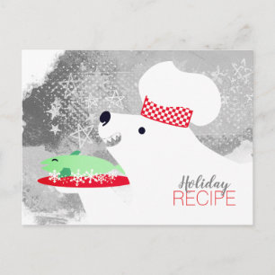 Tarjeta de receta de cocina del chef del oso polar