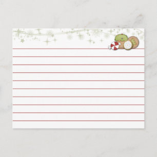 Tarjeta de receta de cocina para navidades
