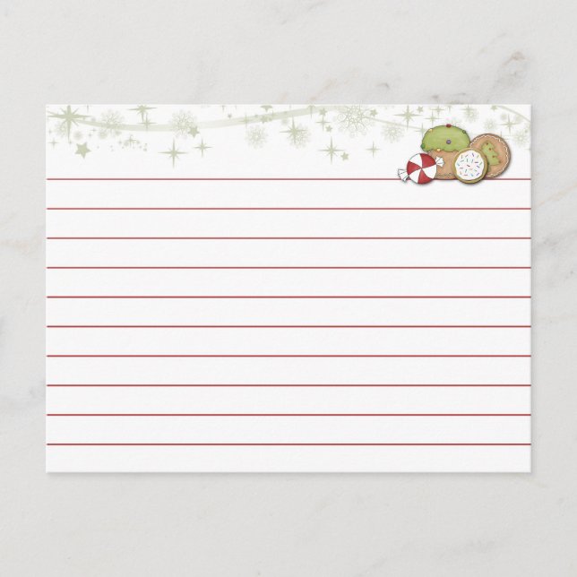 Tarjeta de receta de cocina para navidades (Anverso)