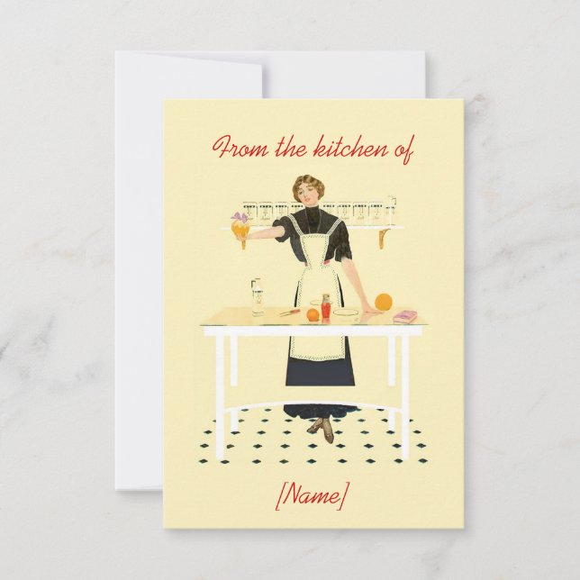 Tarjeta de receta de cocina retro (Anverso)