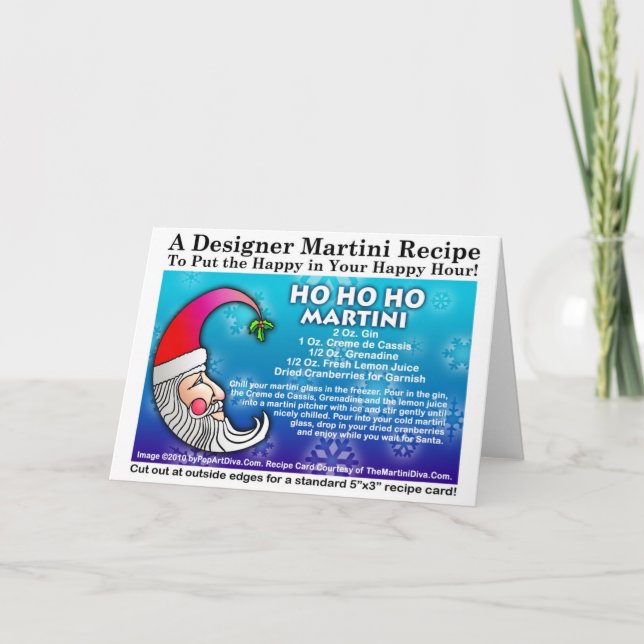 TARJETA DE RECETA DE COCKTAIL DE HO HO HO NAVIDADE (Anverso)