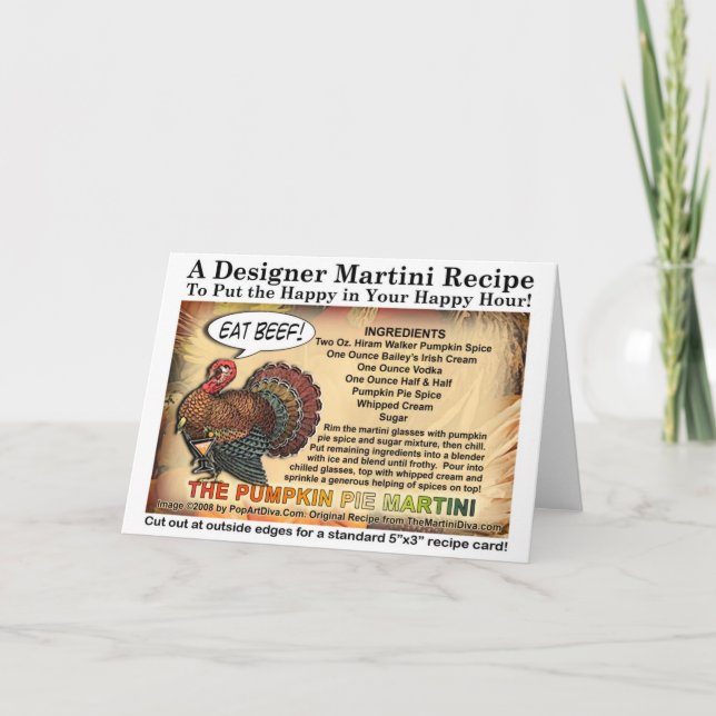 TARJETA DE RECETA DE CÓCTEL DE GRACIAS A PUMPKIN P (Anverso)