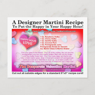Tarjeta de receta de cóctel para el Martini Desesp