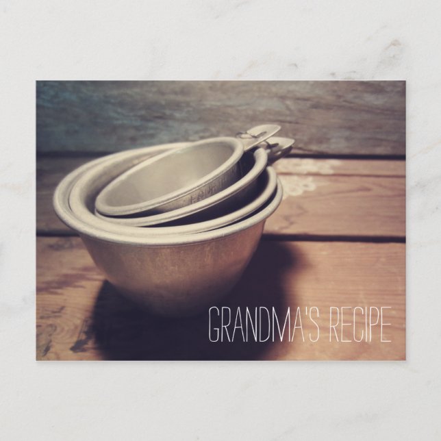 Tarjeta de receta de copas de medición de aluminio (Anverso)