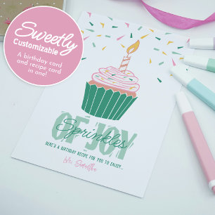 Tarjeta de receta de cumpleaños para personalizado
