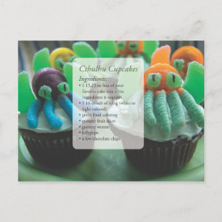 Tarjeta de receta de Cupcakes de Cthulhu