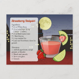 Tarjeta de receta de Daiquiri de fresa