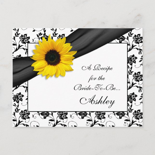 Tarjeta de receta de damasco de girasol para la no (Anverso)