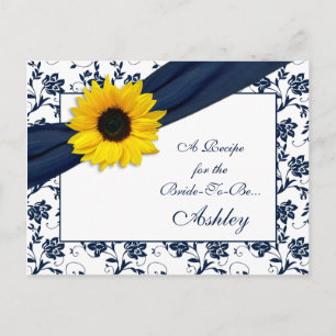 Tarjeta de receta de Damask para la novia de la ma