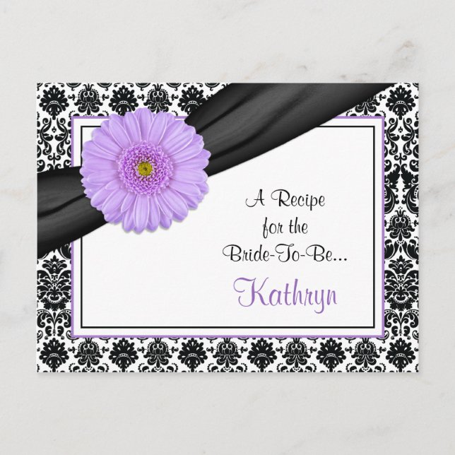 Tarjeta de receta de Damask Purple Gerber para la  (Anverso)