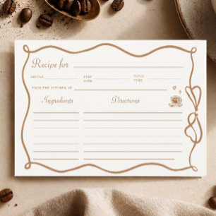 Tarjeta de receta de desayuno de boda con café dib