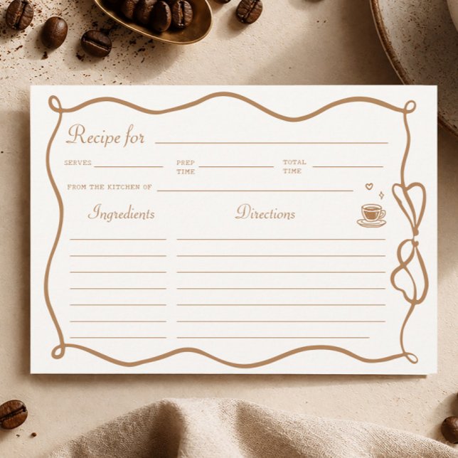 Tarjeta de receta de desayuno de boda con café dib (Subido por el creador)