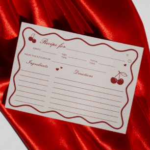 Tarjeta de receta de desayuno de boda con cereza r