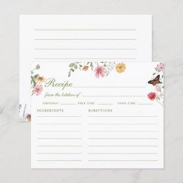 Tarjeta de Receta de Desayuno de Boda con Flores S