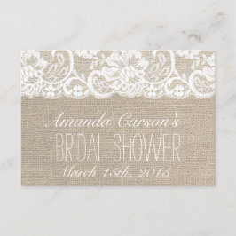 Tarjeta de Receta de Desayuno de Boda de Encaje Bl