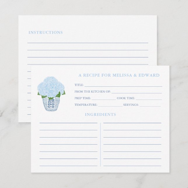 Tarjeta de receta de desayuno de boda de Something (Anverso / Reverso)