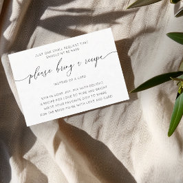 Tarjeta de Receta de Desayuno de Boda en Blanco y