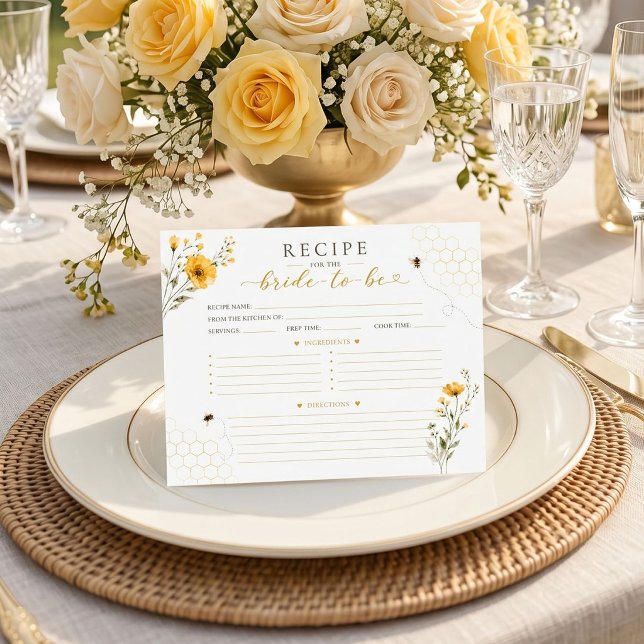 Tarjeta de Receta de Desayuno de Boda Meant to Bee (Subido por el creador)