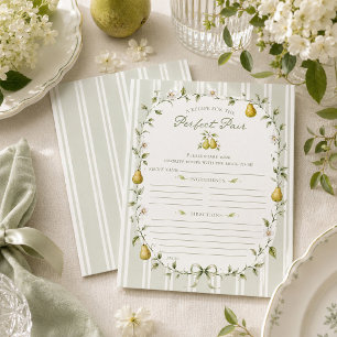 Tarjeta de receta de desayuno de boda Perfect Pear