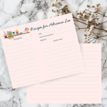 Tarjeta de receta de desayuno de boda personalizad