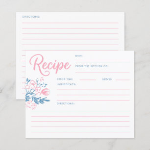 Tarjeta de Receta de Desayuno Nupcial Azul Polvori