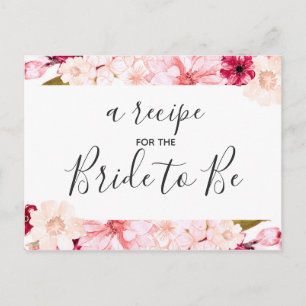 Tarjeta de Receta de Desayuno Nupcial Burgundy & B