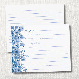 Tarjeta de Receta de Desayuno Nupcial de Flor Silv