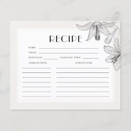 Tarjeta de Receta de Desayuno Nupcial de Lirios Fl