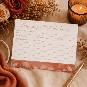 Tarjeta de Receta de Desayuno Nupcial Floral Óxido