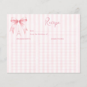 Tarjeta de Receta de Desayuno Nupcial Parisino Ros