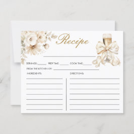Tarjeta de Receta de Desayuno Nupcial Perlas y Pro